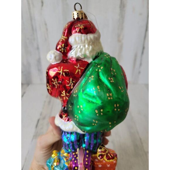 Radko large Santa ornament presents tree vintage toys bag presents - Picture 6 of 10